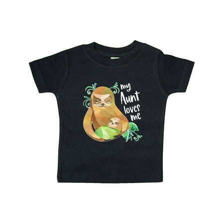 

Inktastic My Aunt Loves Me Cute Sloth and Baby Gift Baby Boy or Baby Girl T-Shirt