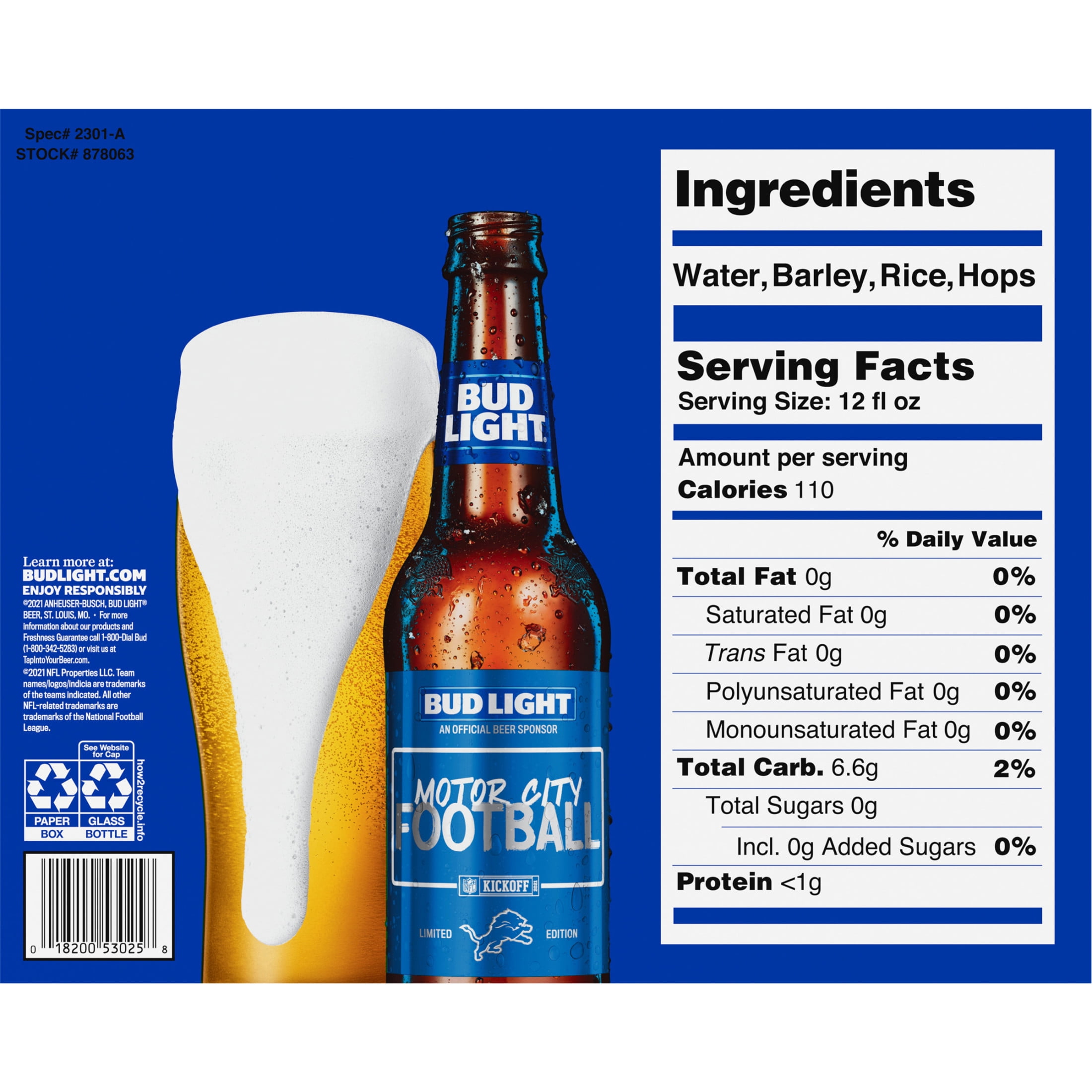 Bud Light Beer, 20 Pack Lager Beer, 12 fl oz Glass Bottles, 4.2 