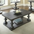 thumbnail image 2 of Steve Silver Co. Dory Coffee Table with Plank Effect Top and Unique Pedestal Base, Ebony, 2 of 5