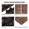 thumbnail image 4 of Alden Design 12” x 12” Interlocking Wood Flooring Tiles for Deck, Pack of 27, Brown, 4 of 11
