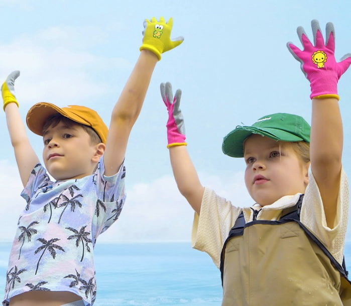 Children's Gardening and Sand Digging Gloves - 2 Pairs of Wear-Resistant, Non-Slip Latex Gloves for Ages 5-7