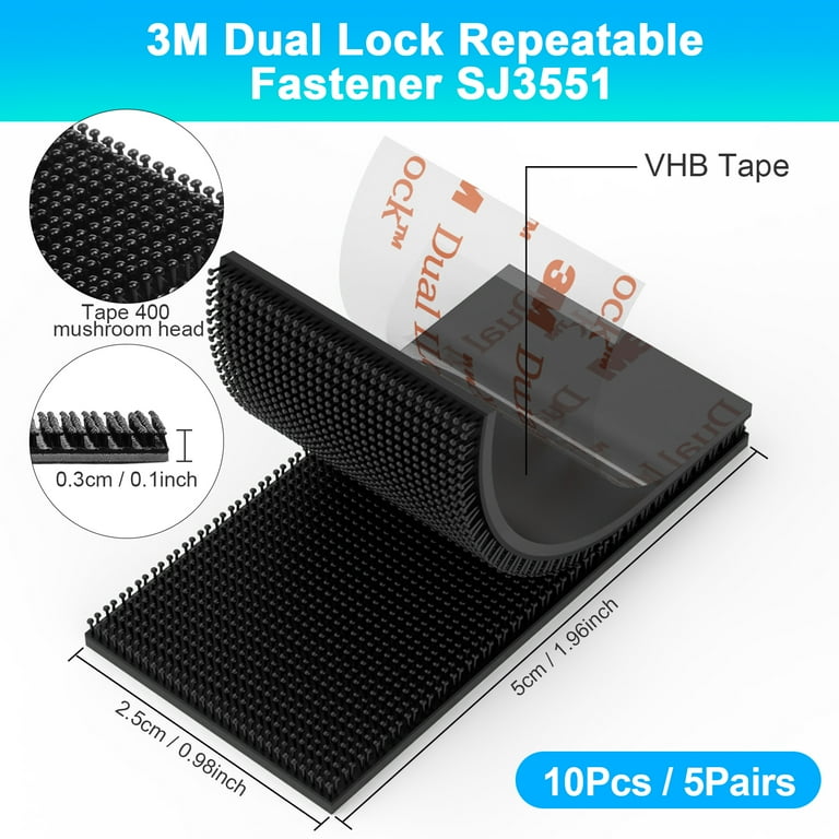 Dual Lock Fasteners, Reclosable 10 PCS 1in x 2in Heavy Duty 