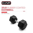 thumbnail image 5 of (2 pack) CAP Barbell, 35lb Coated Hex Dumbbell, Single, 5 of 9
