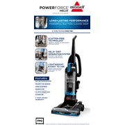 BISSELL PowerForce Helix, Bagless, Upright Vacuum, Pet Friendly, Scatter-Free Technology, Helix Dirt Separation System, Lightweight, 3313, Blue & Black