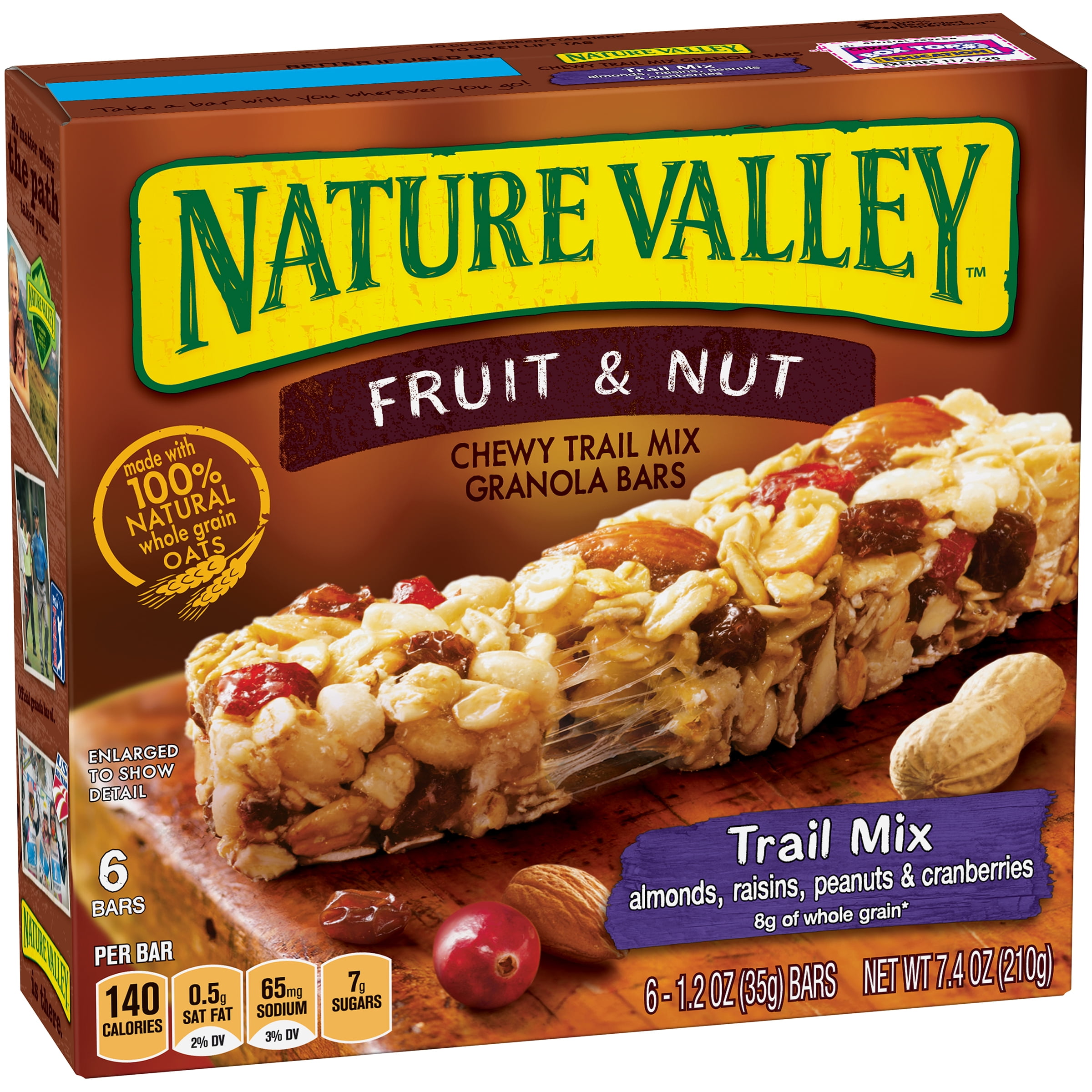 Nature Valley Fruit & Nut Chewy Trail Mix Granola Bars 6 Ct Box ...