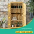 thumbnail image 4 of Outsunny Outdoor Storage Cabinet with Waterproof Metal Roof, Natural, 4 of 9