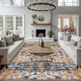 thumbnail image 3 of 6'x9' Area Rugs, Boho Chic Ethnic Indoor Outdoor Area Rug for Living Room Bedroom, Orange Blue Vintage Tribes Washable Bathroom Rugs Kitchen Floor Carpet Mats Home Decor Aesthetic, 3 of 8