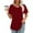 Wine, variant on Aueoeo Cute Summer Tops for Women Women's Summer Tops Women's Casual Short Sleeve Plain Tunic Tops Loose Round Neck Solid Basic Tee Shirt Flowy Blouse Up To 60% Off On