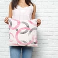 thumbnail image 2 of Pink Grey Pillow Covers 20x20 Inch Decorative Throw Pillow Cover, Geometric Circle Modern Abstract Simple Art Sofa Pillowcases Accent Cushion Case Home Decor Bedroom Living Room, 2 of 6