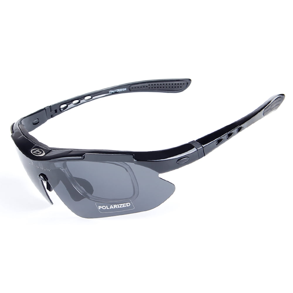 Polarized Sports Sunglasses Cycling Glasses for Men Women with 5 Interchangeable Lenses for Cycling Running Hiking UV400