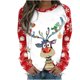thumbnail image 1 of Sudaderas de Cuello Redondo de Navidad Para Mujer Imprimir Blusa Informal de Manga Larga Tops Odeerbi ODB207153, 1 of 4