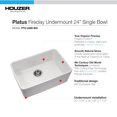thumbnail image 4 of Houzer Platus 24 in White Fireclay Undermount Single Bowl Kitchen Sink - PTU-2400 WH, 4 of 8