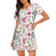thumbnail image 1 of Disketp Cute Cartoon Sloth para Camisón Corto de Manga Corta para Mujeres, Camisón Cómodo con Escote Redondo, Bonito y Confortable, 1 of 6