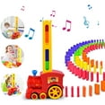 thumbnail image 1 of Juego de juguetes de tren Domino, tren eléctrico Dominoes Rally con luces y sonidos, bloques de aprendizaje y construcción para apilar juguetes para niños Xemadio LN-1885, 1 of 7