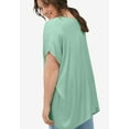thumbnail image 2 of Ellos Women's Button-Front Linen-Blend Tunic Tunic, 2 of 3