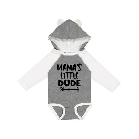 

Inktastic Mama s Little Dude with Arrow Gift Baby Boy Long Sleeve Bodysuit