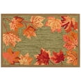 thumbnail image 3 of Liora Manne  Ravella Falling Leaves Border Indoor/Outdoor Rug 2' x 3' - Moss, 3 of 5