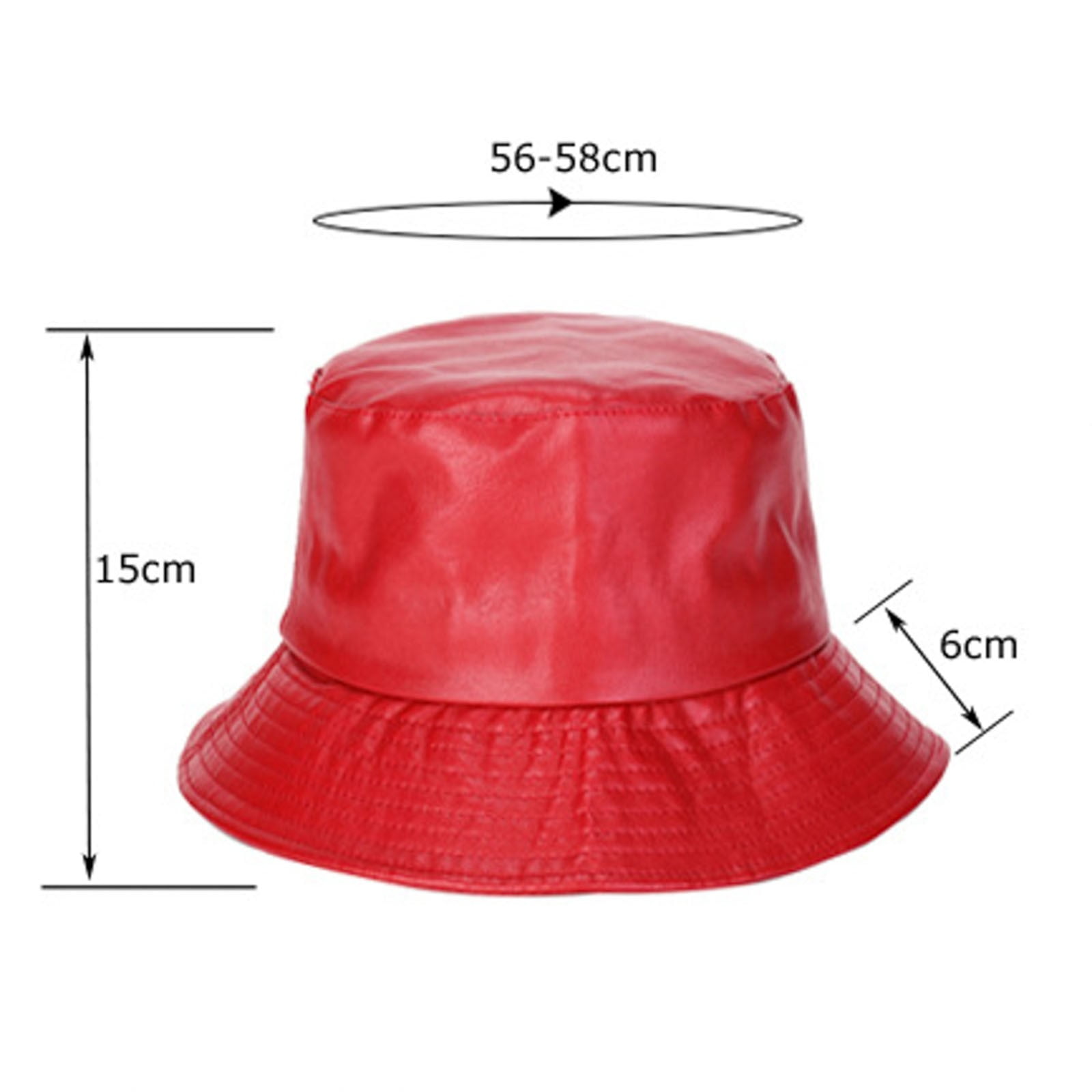 Womens And Mens Bucket Hat Pu Leather Fishermen