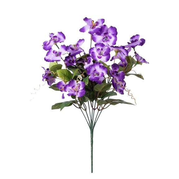 1Pc Artificial Flowers Outdoor, 16" No Fade Plastic Silk Floral Stems for Garden Patio, Purple