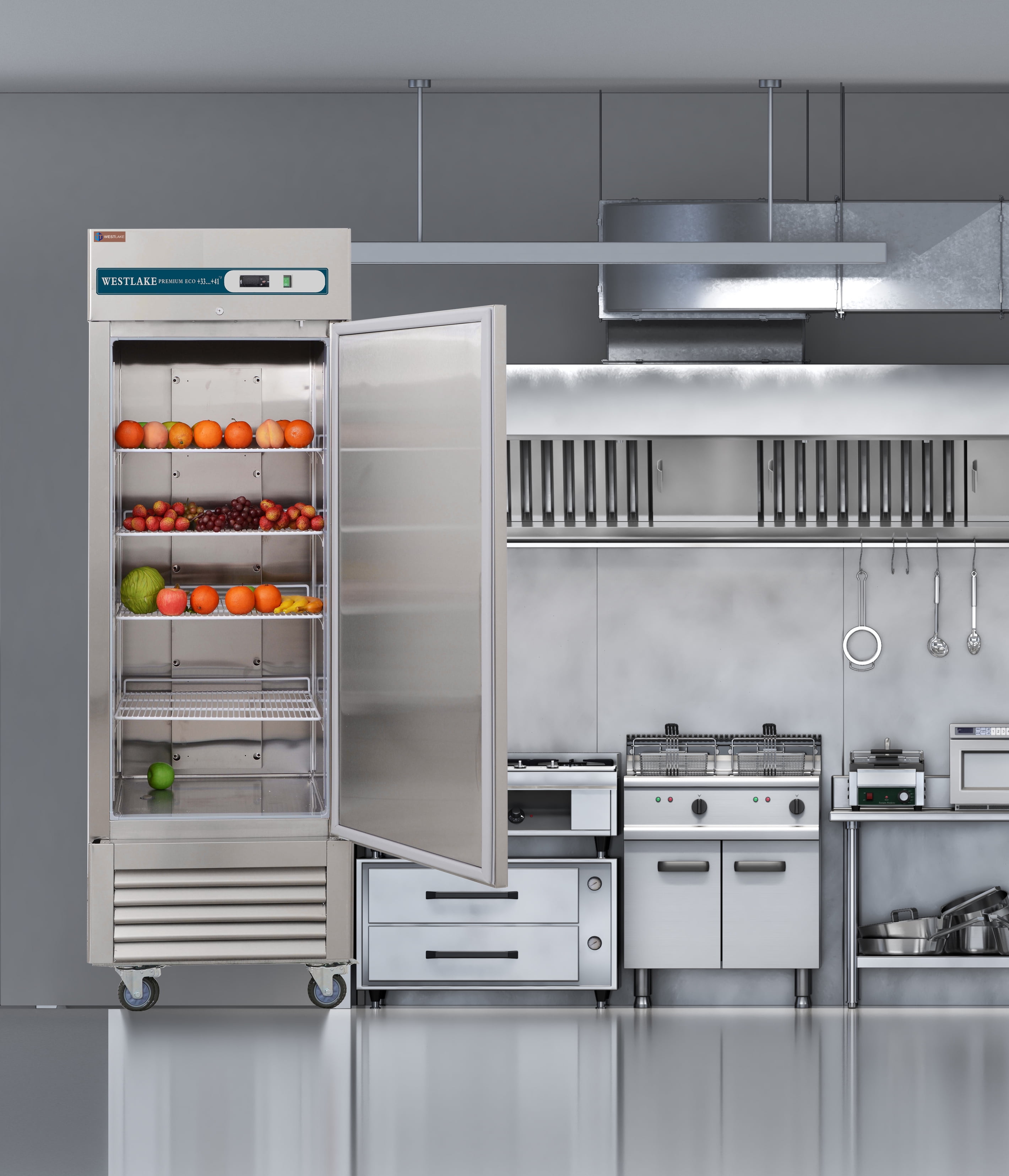 Westlake Commercial Reach In Upright Freezer WKF-23B Single Solid Door Stainless Steel 23 Cu. ft
