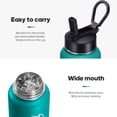thumbnail image 2 of GEDUX Vacuum Insulated Water Bottle 40oz Stainless Steel, BPA Free, Leakproof, 12H Hot 24H Cold, with 2 Lids for Camping, Green, 2 of 5