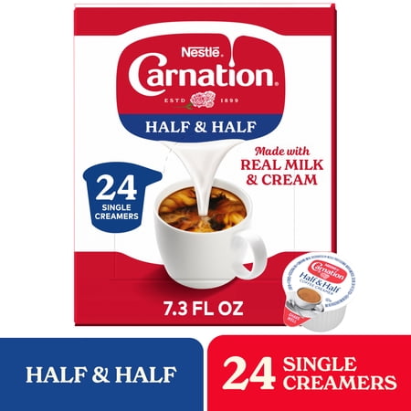Nestlé Carnation Half & Half Creamer, Shelf Stable Creamer, Cream for Coffee, 24 CT 9 fl oz