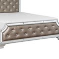 thumbnail image 4 of Benjara Badra Queen Bed with Crystal Button Tufting, Mirror Trim, Gray Faux Leather, 4 of 5