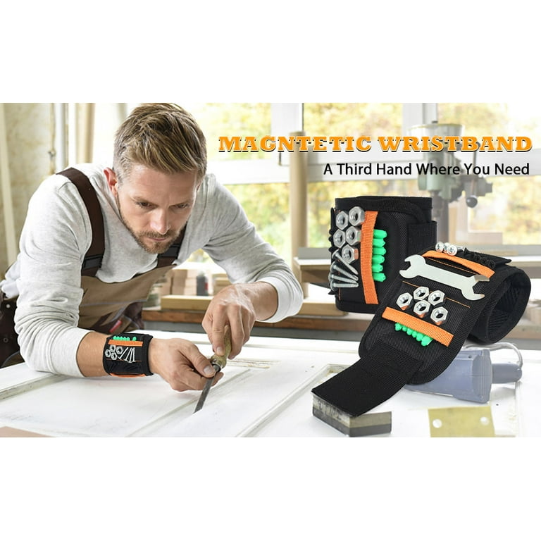 Heldig Magnetic Wristband Tools Gifts for Men Dad Husband Boyfriend Him,  Cool Gadgets Magnetic Belts with Strong Magnets for Holding Screws, Nails,  Drill Bits, Father's Day Birthday GiftsB 