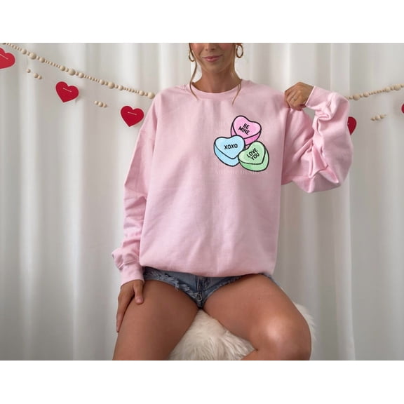 Conversation Hearts Sweater, Candy Hearts, Valentines Day Shirt, Valentines Conversation Heart, Retro Style V-Day, Fun Cute Crewneck All Size S-5Xl