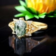 thumbnail image 5 of SHREENATHJEWELRY 9x7MM / 3.5Ct Natural Moss Agate Ring- Moissanite Nature Inspired Ring Yellow Gold Bridal Wedding Jewelry Green Gemstone Ring Birthday Gift For Daughter, 5 of 8