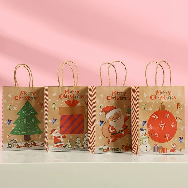 Bolsa Regalo Navidad Bolsas De Papel Kraft Decoradas Para Navidad