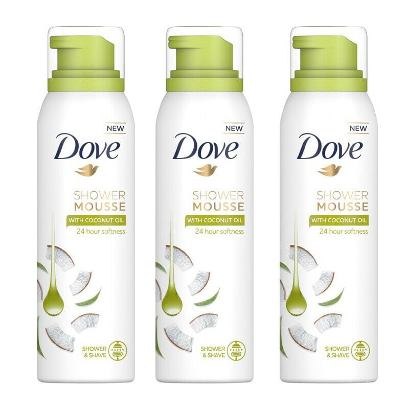 3 Pack Dove Shower Mousse with Coconut Oil, 200ml