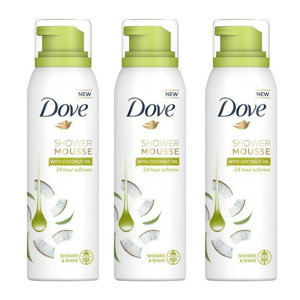 3 Pack Dove Shower Mousse with Coconut Oil, 200ml