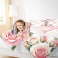 thumbnail image 4 of Catabedysis Pink Flowers ABC Print M 7-Piece Twin Bedding,Personalized Monogrammed Gifts Bedding Comforter Set,Pink Reversible For Girls, 4 of 7