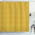 thumbnail image 1 of Yellow Damask Shower Curtain, Silhouette Swirls and Leaves Background Continuous Elements, Fabric Bathroom Set with Hooks, 69W X 75L Inches Long, Earth Yellow and Pale Yellow, by Ambesonne, 1 of 3