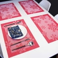 thumbnail image 5 of Christmas Placemats Set of 6 Vinyl Woven Non-Slip Placemats Washable Easy to Clean Table Mats for Dining Table (Snow Red), 5 of 5