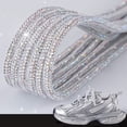 thumbnail image 2 of 2Pcs Glitter Rhinestone Rope with Net, Sparkly Crystal Shoe Laces, Bling Round Drawstring Cords Replacement for Hoodies Sweatpants Shorts Shoes Bags Accessories - 47 inch / 120 CM, 2 of 6