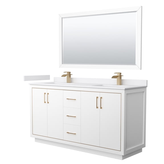 Wyndham Collection Wcf1111-66D-Vca-M58 Icon 66" Free Standing Double Basin Vanity Set -
