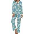 thumbnail image 5 of HPINK-T Stylish Mahjong Women's Long-Sleeve Shirt And Full-Length Bottom Pajama Set, 5 of 10