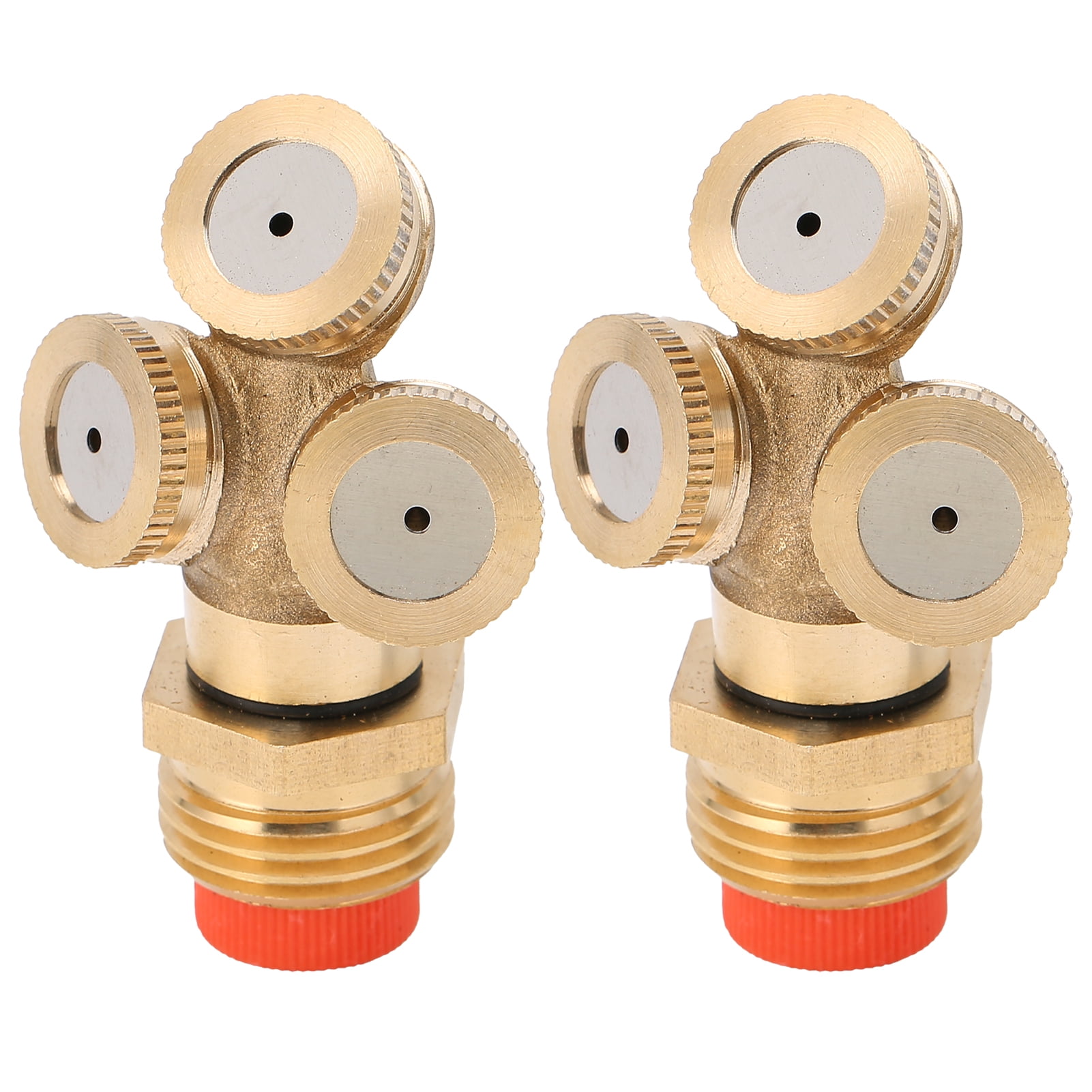 Brass Spray Nozzle Misting Garden Sprinklers Fitting 4 Hole Hose Water Connector 