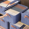 thumbnail image 1 of Fiudx Caja de Almacenamiento, Organizador de Tela Resistente, Contenedor Plegable para Ropa y Calcetines, Solución para Ahorrar Espacio, Uso En Casa o En La Oficina, Fácil Transporte y Embalaje., 1 of 6