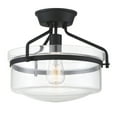 thumbnail image 3 of Trade Winds Gardner Glass Semi-Flush Mount Ceiling Light in Matte Black, 3 of 7