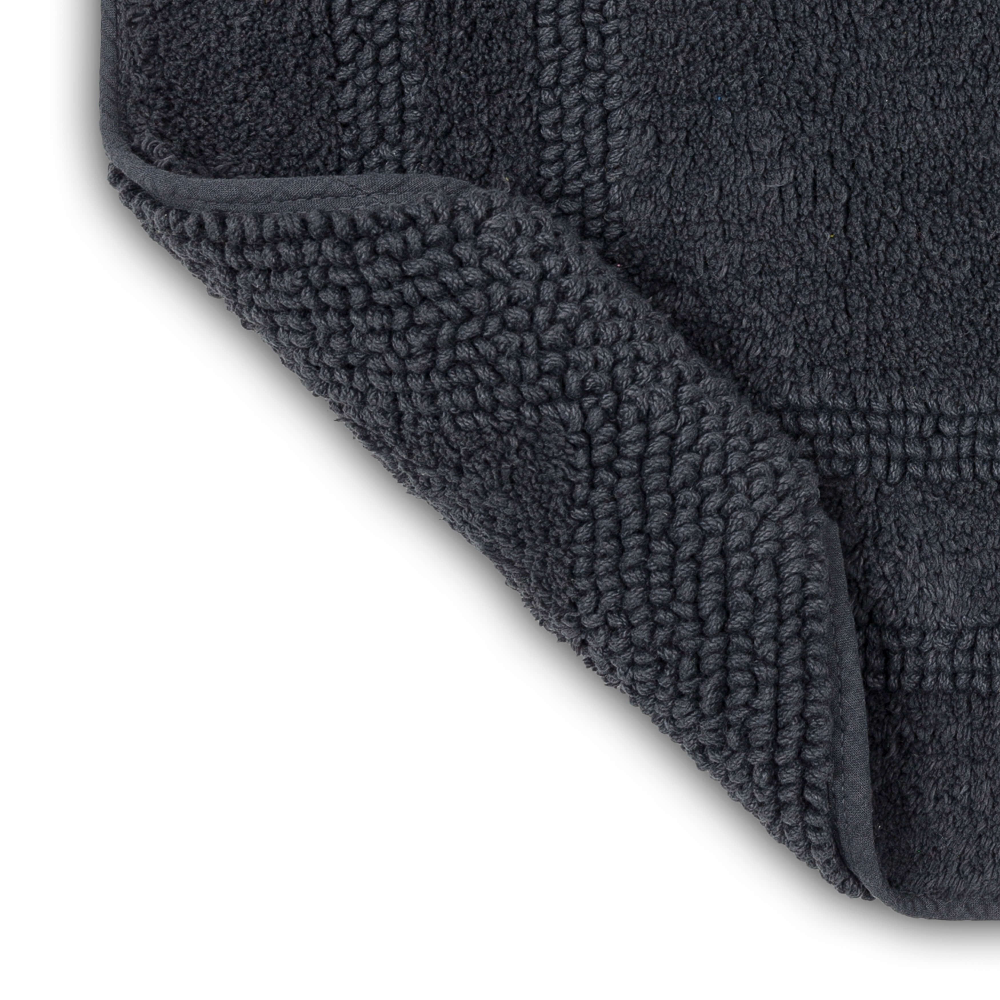 Mohawk Cotton Bath Mat Soft Absorbent Quick Dry Machine Washable Bathroom Mat, Charcoal, 27" x 45"