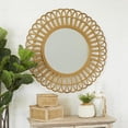 thumbnail image 3 of DecMode 35" x 35" Brown Handmade Starburst Wall Mirror, 3 of 12