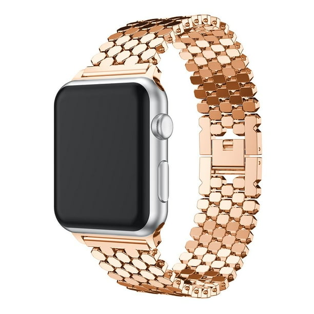 iPM iPM Stainless Steel Octagon Button Apple Watch Band Rose Gold 38mm