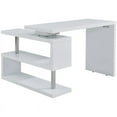 thumbnail image 4 of Meubles SEI Yates Bureau d'Angle Réglable en Blanc et Chrome, 4 of 14