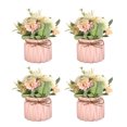 thumbnail image 1 of QualitChoice 4 Pieces Artificial Plant Bedroom Living Room Fake Potting Pot Culture Pink, 1 of 6