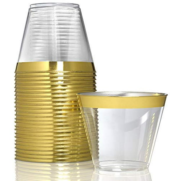 Stock Your Home 9 oz Hard Plastic Party Cup Old Fashioned Tumblers 100