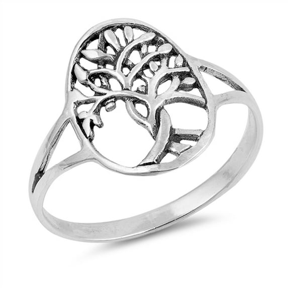 Oxidized Tree of Life Twisted Roots Ring 925 Sterling Silver Band Jewelry Female Male Unisex Size 7