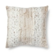 Mainstays Faux Snow Leopard Fur Decorative Square Pillow, 18" x 18", Leopard, 1 per pack